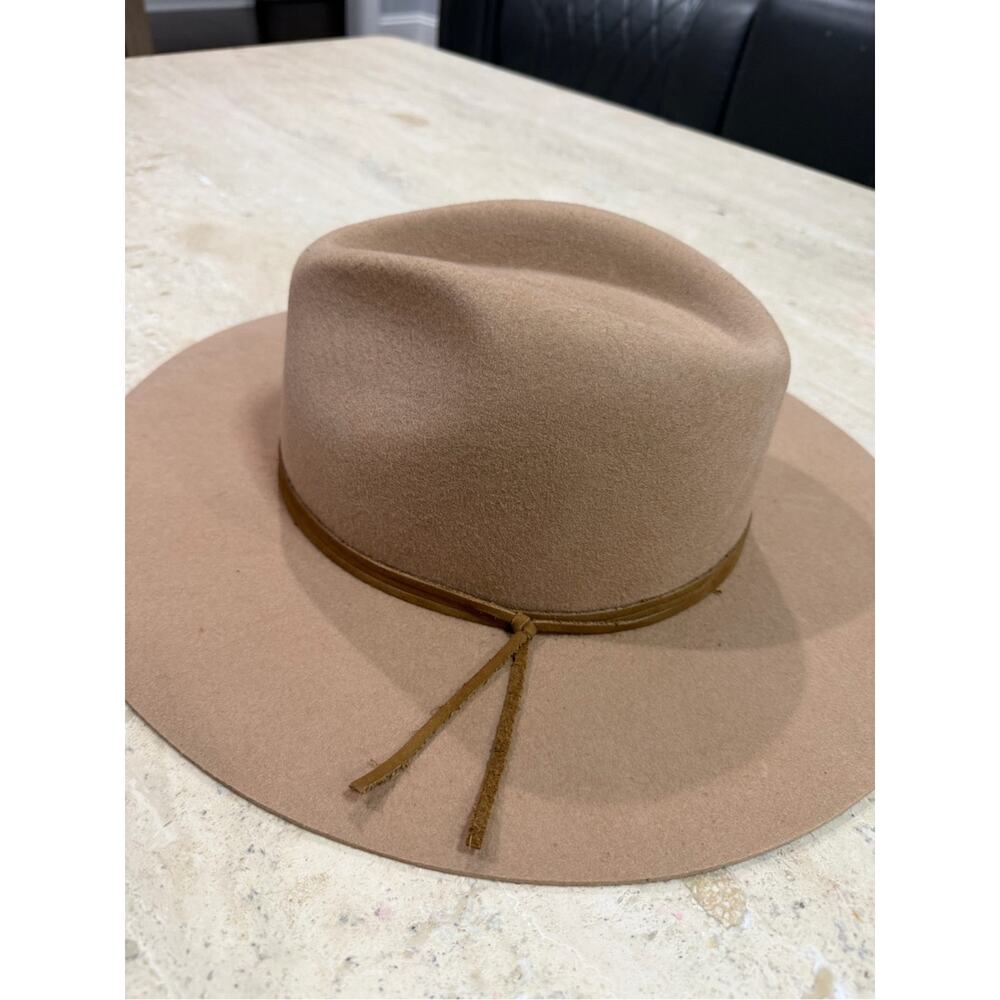 Patina The Aria Tan Wool Fedora Western Hat Handcrafted Wide Brim L - Picture 4 of 9
